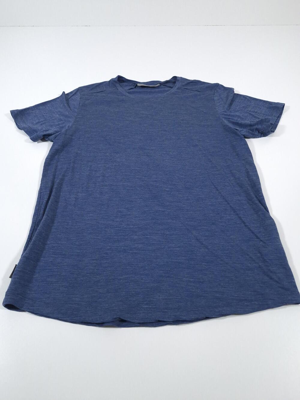 Icebreaker Cool-Lite Shirt Mens Medium Blue Short Sleeve Wool Tee Hiking